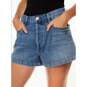 Citizens Of Humanity Franca Shorts 2” Inseam Harbor Wash Medium Pleated 27